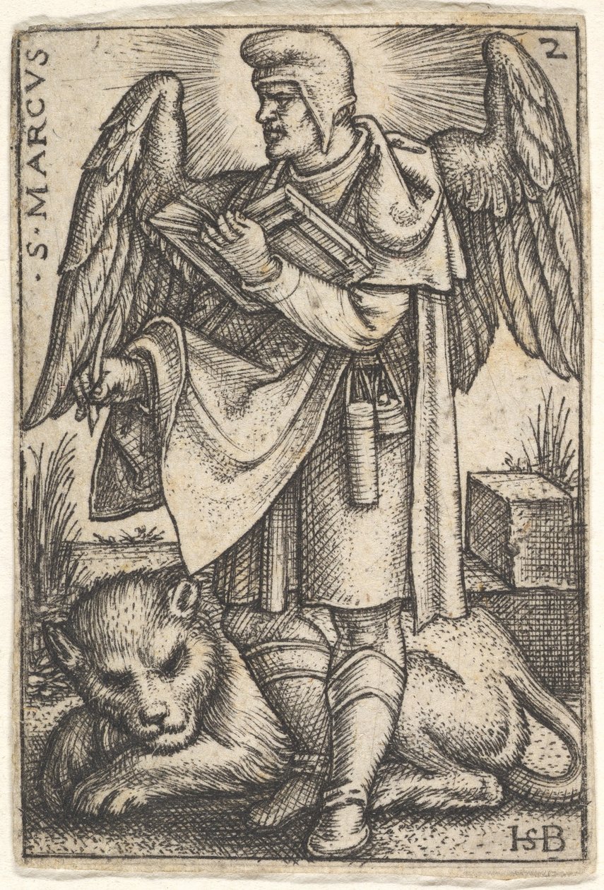 اللوحة 2: القديس مرقس ، رأسه مقلوب إلى اليسار ، مع كتاب مفتوح في حقه ... ، 1541. بواسطة سيبالد بيهام