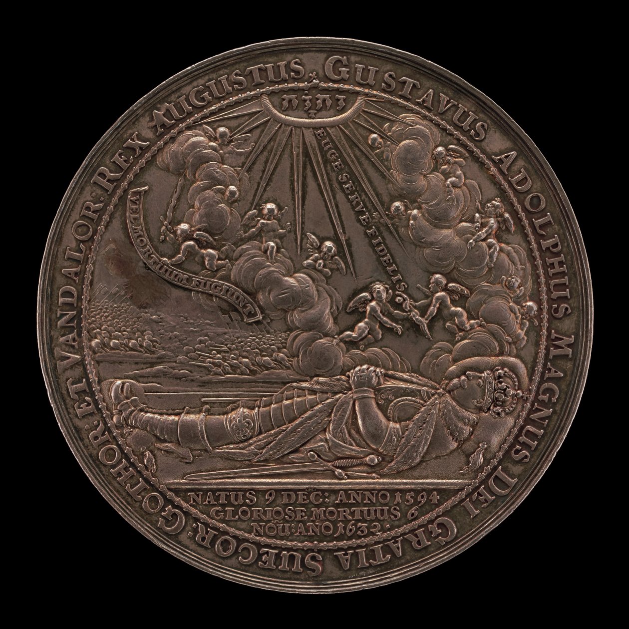وفاة غوستافوس الثاني أدولفوس ، 1594-1632 ، ملك السويد 1611 [الوجه] ، 1634. بواسطة سيباستيان دادلر