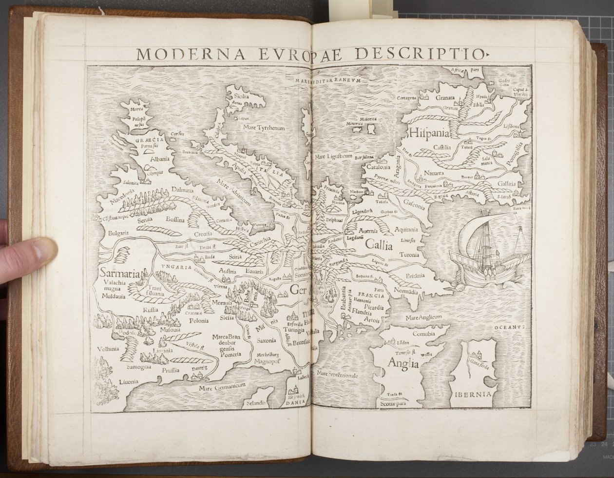 أوروبا ، من Cosmographia ، 1544 بواسطة سيباستيان مونستر