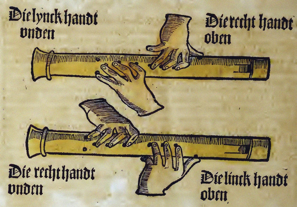 Recorder Duo (من Musica gotutscht بواسطة Sebastianus Virdung) بواسطة Virdung ، Sebastian (1465-1511) بواسطة سيباستيان فيردونج