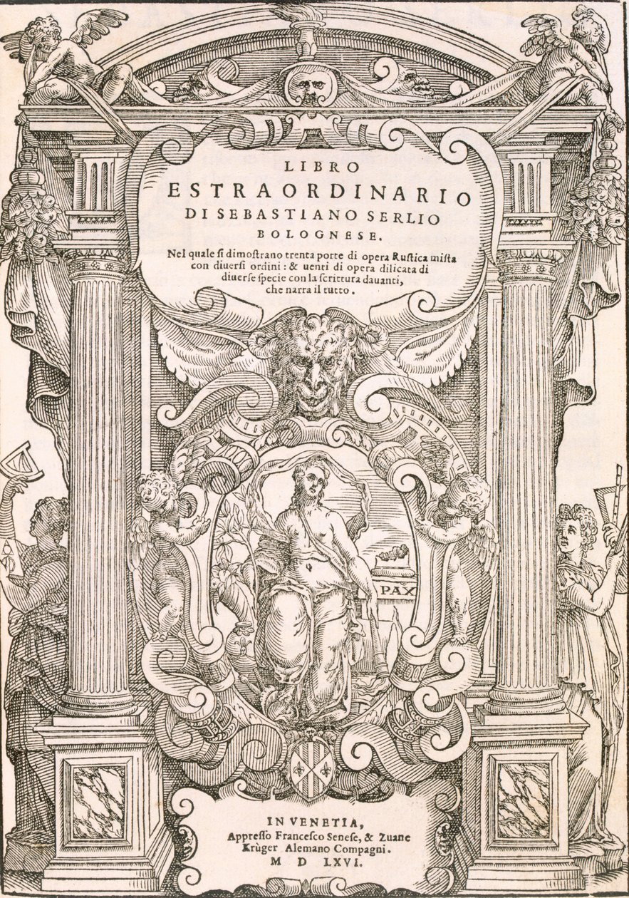 الواجهة إلى &39;Libro Estraordinario&39; ، 1566 بواسطة سيباستيانو سيرليو