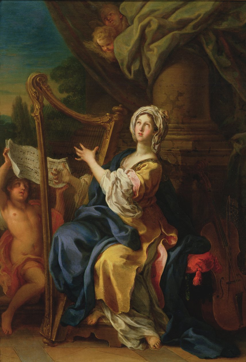 سانت سيسيليا ، 1733 (زيت على النحاس) بواسطة سيباستيانو كونكا