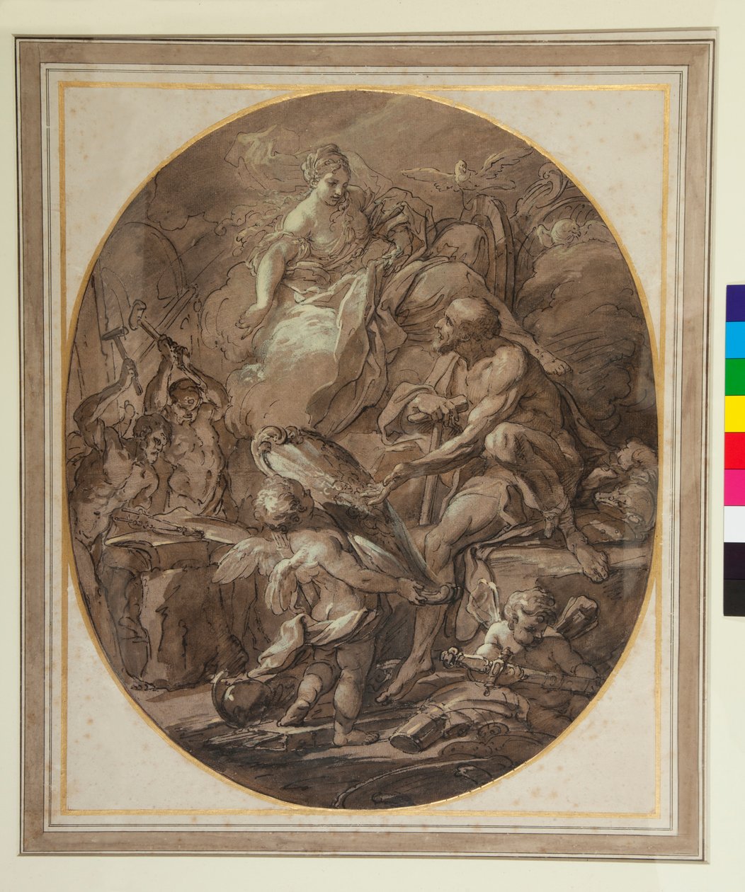 Venus at the Forge of Vulcan (قلم وحبر بني وحبر بني) بواسطة سيباستيانو كونكا