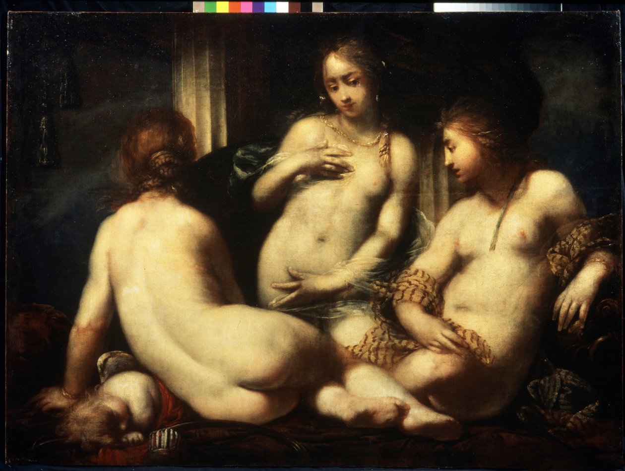 النعم الثلاث. (النعم الثلاث). لوحة لسيباستيانو ماتسوني (1611-1678) ، حوالي 1650. فن الطراز الباروكي الفلورنسي. زيت على قماش. متحف بوشكين للفنون الجميلة ، موسكو بواسطة سيباستيانو مازوني