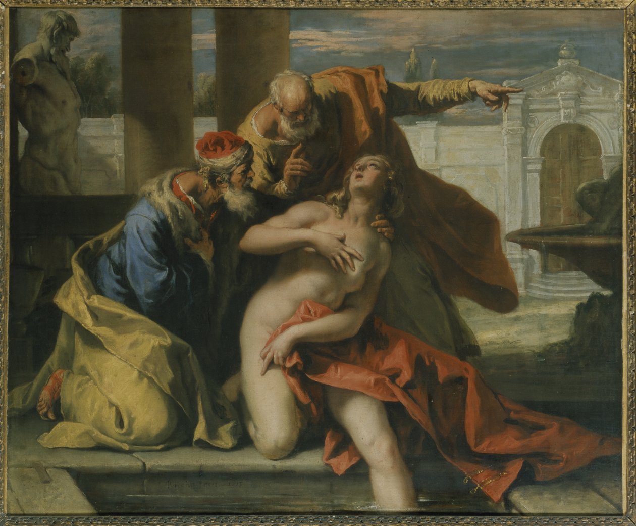 Susannah and the Elders (oil on canvas) بواسطة سيباستيانو ريتشي