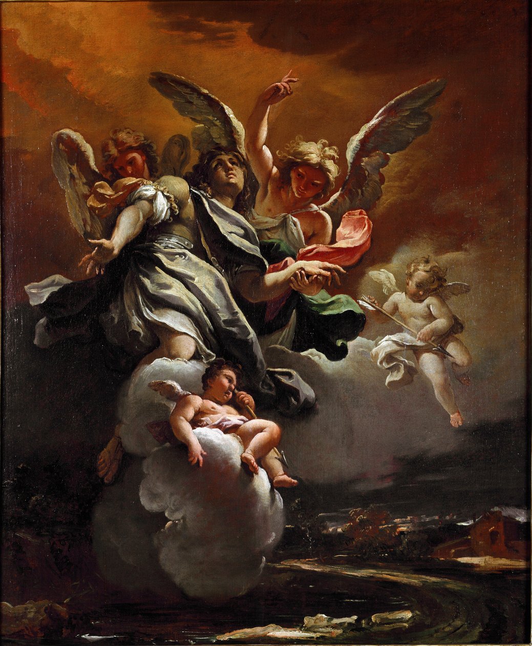 تأليه لوحة القديس سيباستيان بقلم سيباستيانو ريتشي (1659-1734) 1694 Dim.78.5x63.5 سم ميلان ، مجموعات مدنية من كاستيلو سفورزيسكو بواسطة سيباستيانو ريتشي