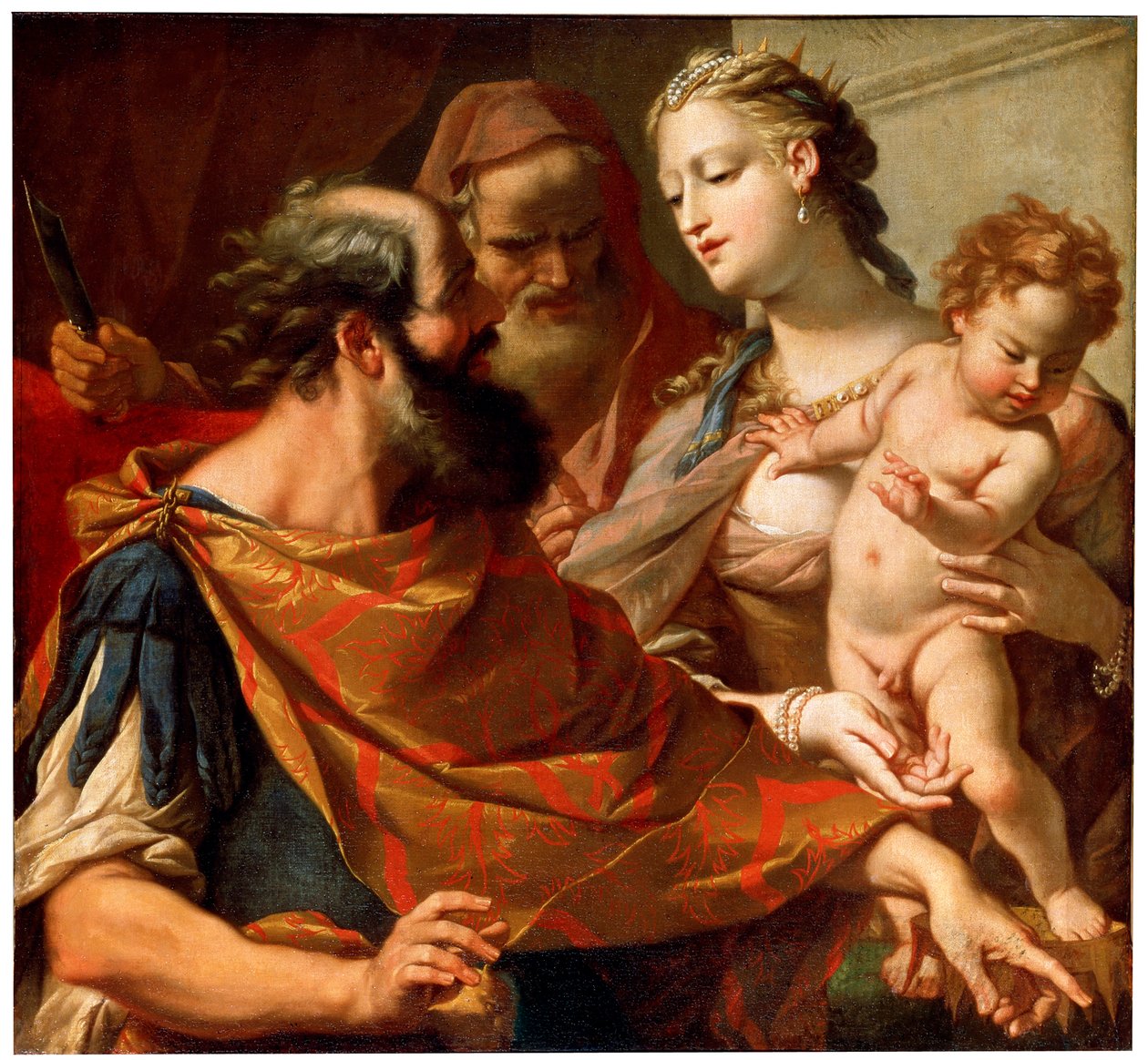 الطفل موسى يدوس على تاج الفراعنة ، c1685-c1687 بواسطة سيباستيانو ريتشي