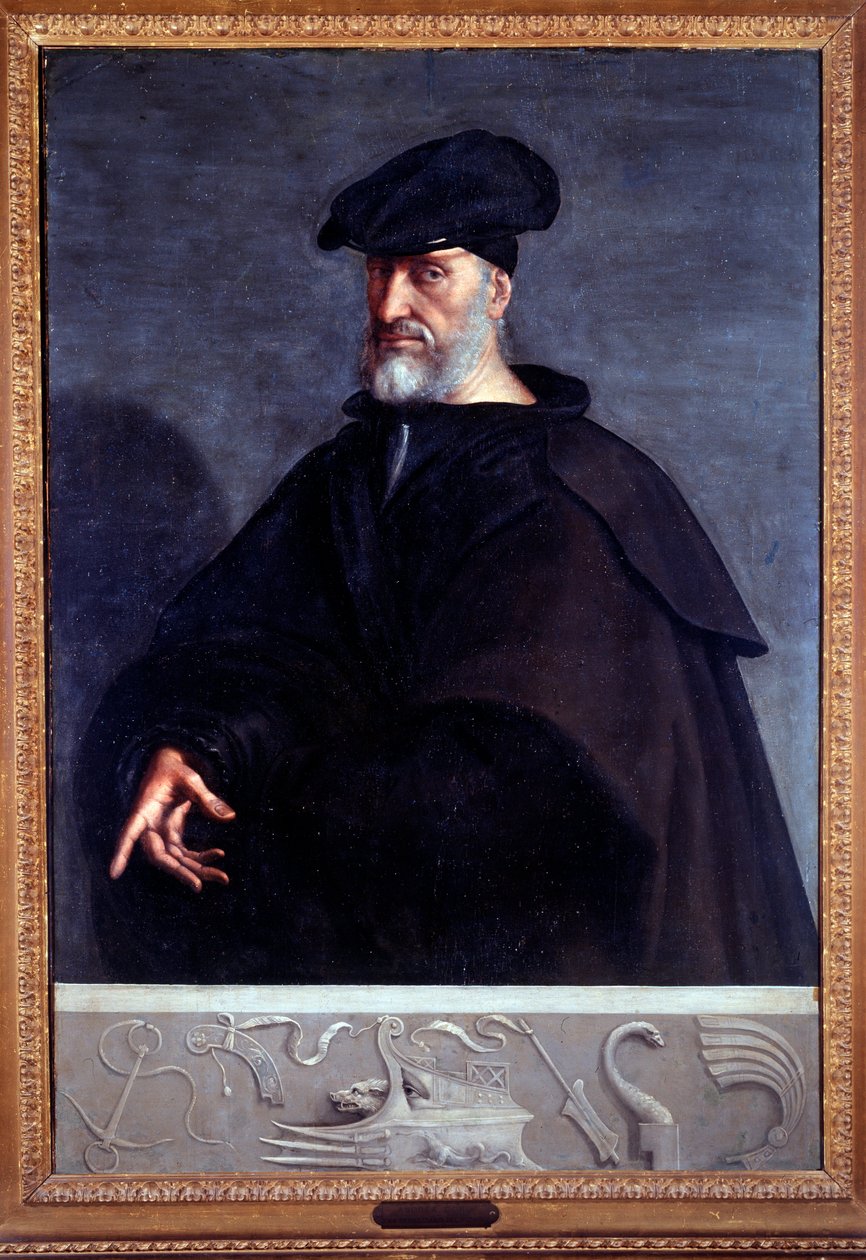 صورة لأندريا دوريا ، كوندوتيير إيطالي (زيت على قماش بواسطة سيباستيانو ديل (حوالي 1485 - 1547) بيومبو