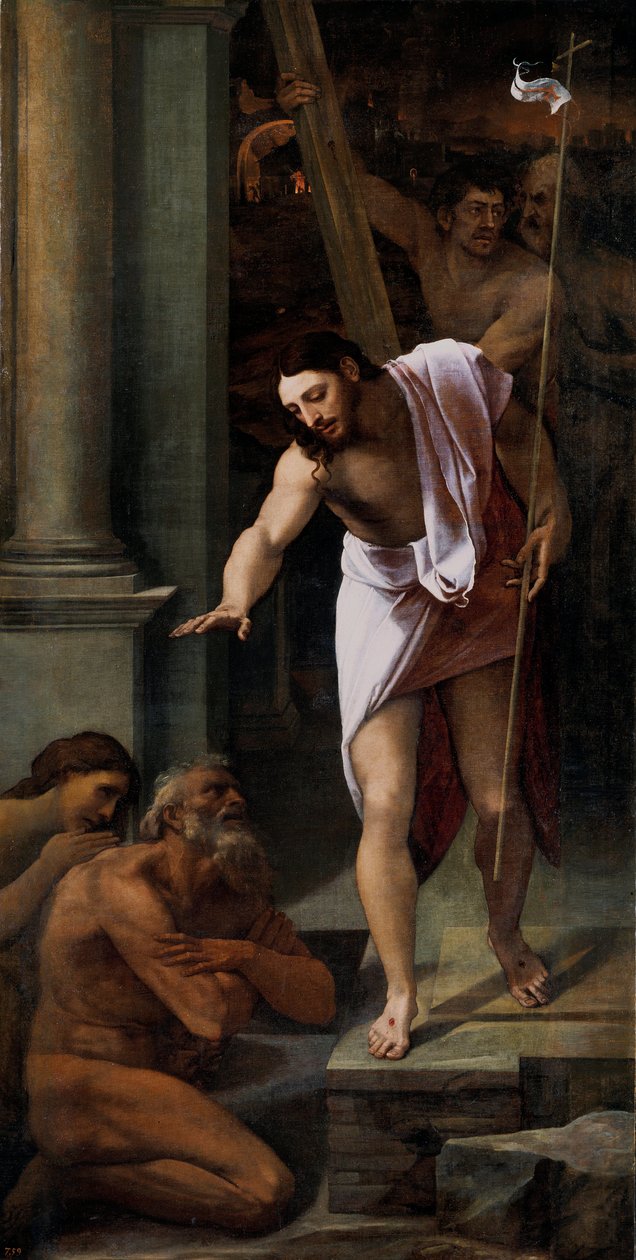 "" Christ aux limbes "(Christ in Limbo) Peinture de Sebastiano del Piombo (1485-1547) 1516 Dim 226x114 cm متحف برادو ، مدريد بواسطة سيباستيانو ديل (حوالي 1485 - 1547) بيومبو