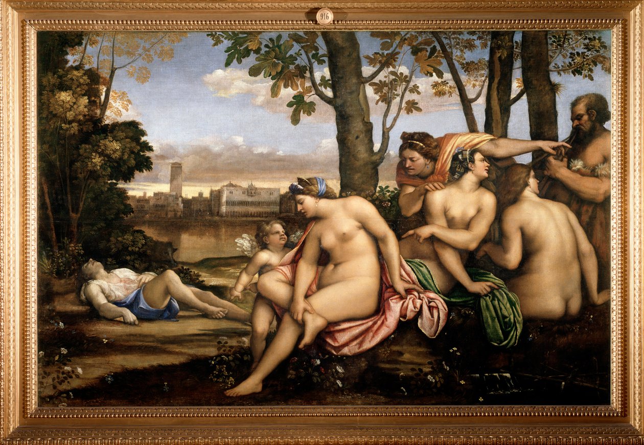موت أدونيس - زيت على قماش بواسطة سيباستيانو ديل (حوالي 1485 - 1547) بيومبو