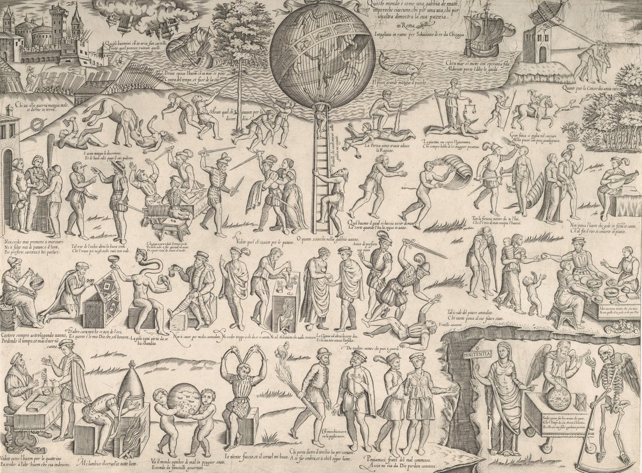 قفص السفيه لا غابيا دي ماتي ، 1557-63. بواسطة سيباستيانو دي ري