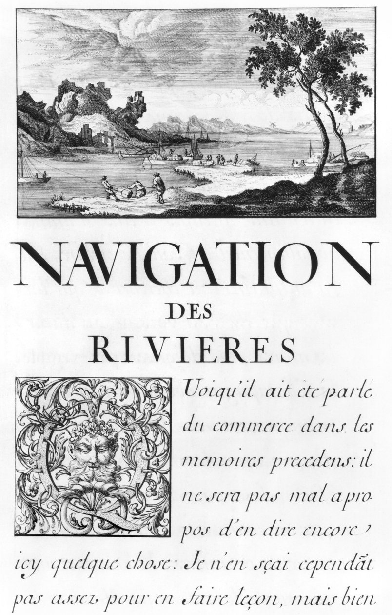 السيدة 260 ، المجلد الرابع ، صفحة عنوان "Navigation des rivieres" من "Oisivetes de M. Vauban التي تحتوي على العديد من مذكرات أو راماس بطريقته الخاصة" بواسطة سيباستيان لو بريستري دي فوبان