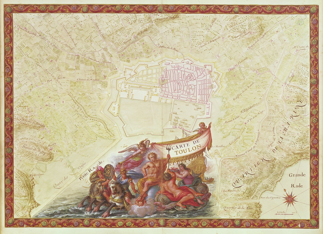 السيدة 986 ، المجلد 3 صفحة 63 وخريطة تولون ، من "أطلس لويس الرابع عشر" ، 1683-88 بواسطة سيباستيان لو بريستري دي فوبان