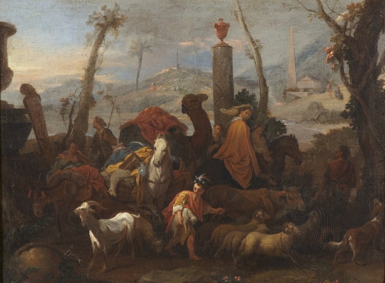 رحلة يعقوب وعمود بيت إيل حوالي عام 1640 (زيت على قماش) بواسطة سيباستيان بوردون