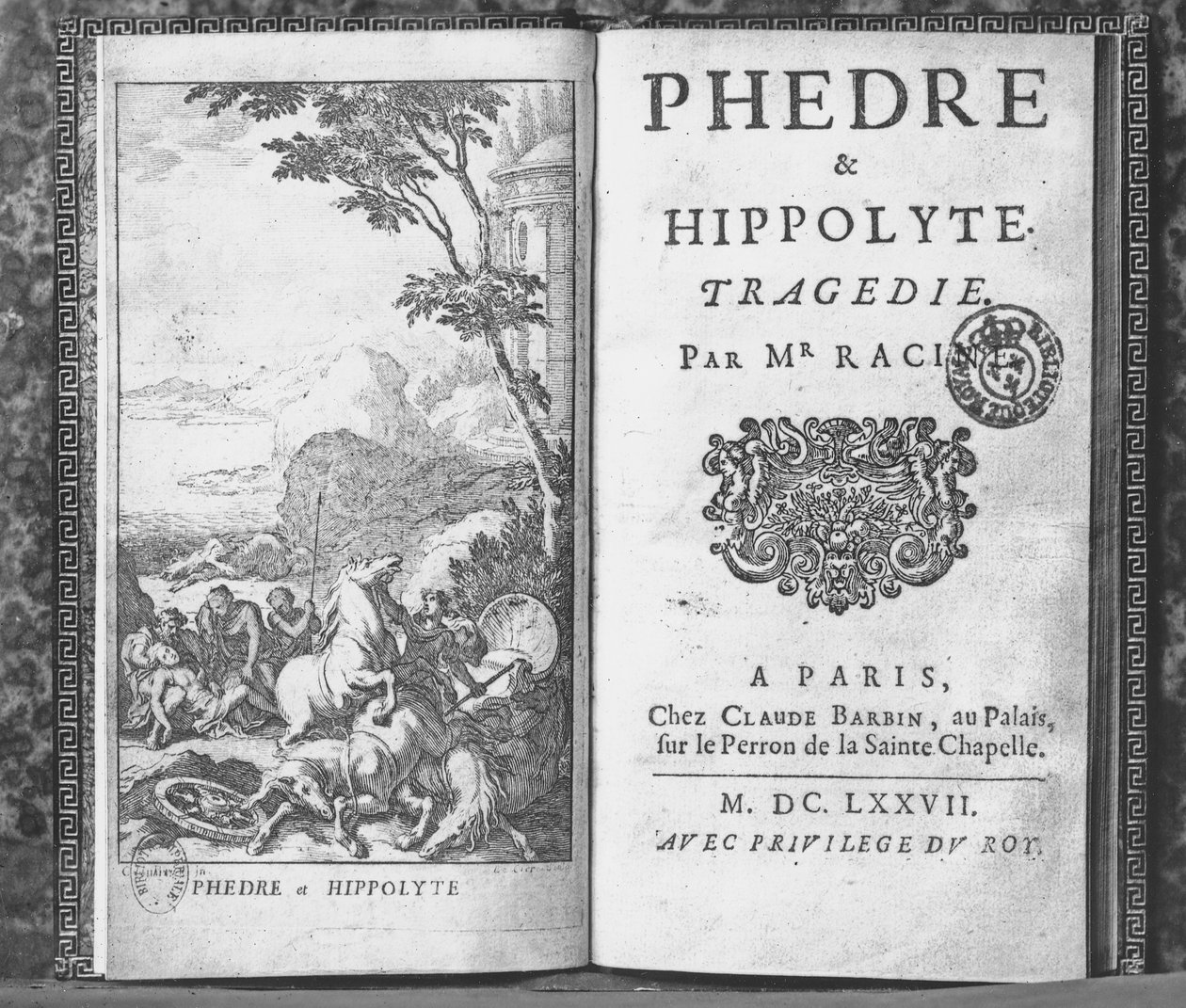 صفحة عنوان `` Phedre &39;&39; لجان راسين (1639-99) 1677 بواسطة سيباستيان الأول لو كليرك