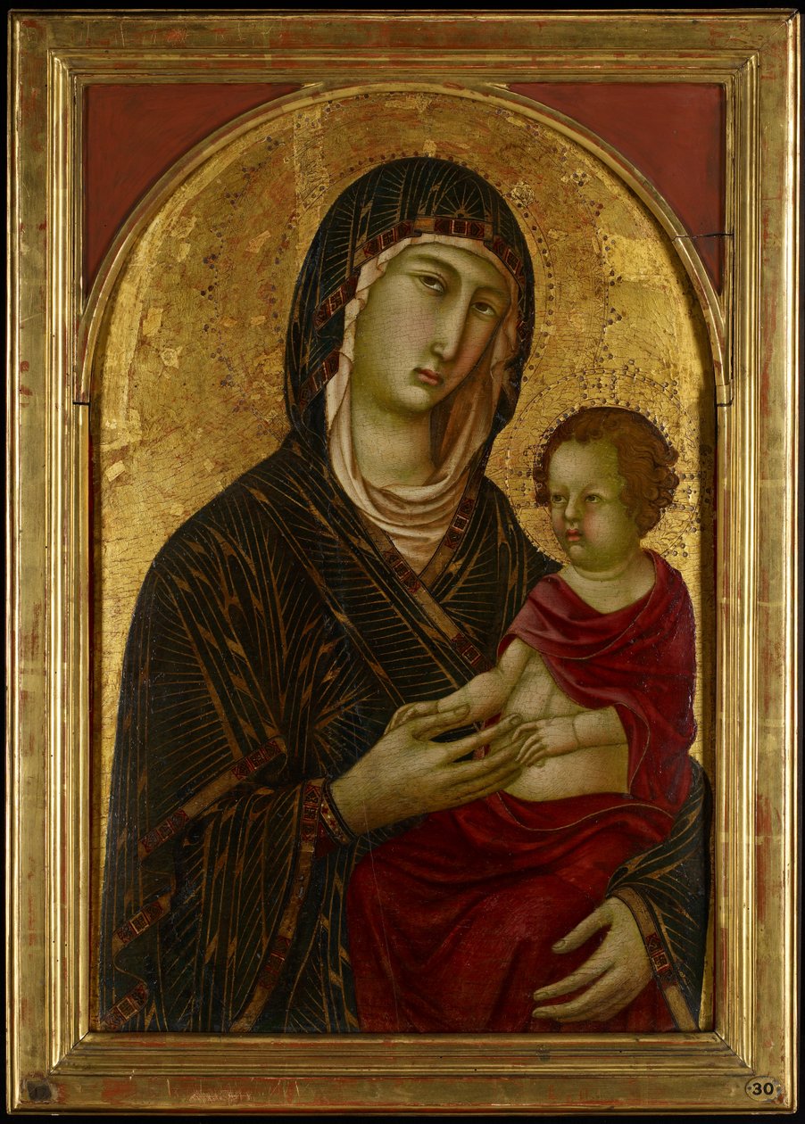 مادونا وطفلها ، c.1310 (درجة حرارة ذهبية وأرضية على لوح الحور) بواسطة Segna di Bonaventura