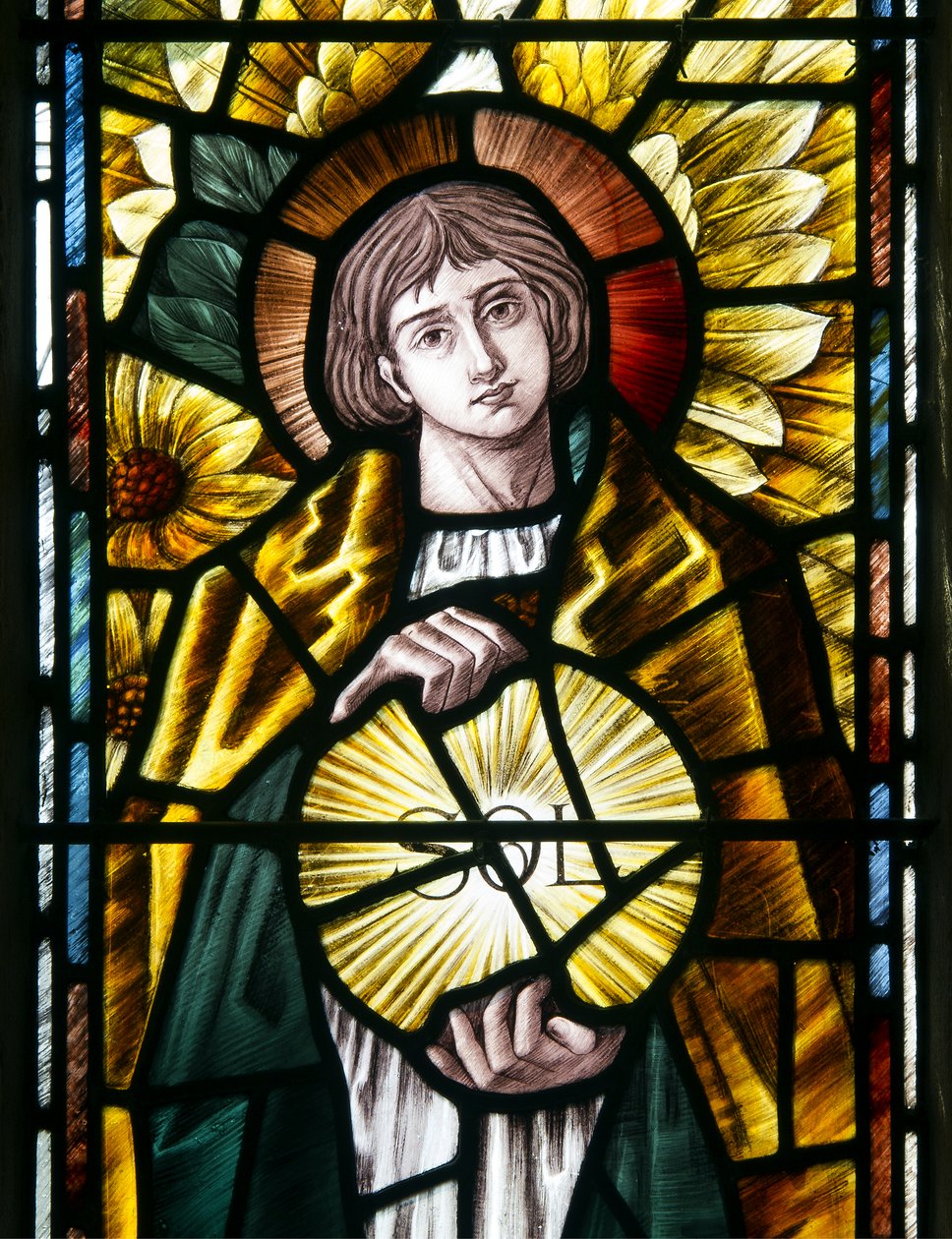 تفاصيل Archangel St Uriel ، c.1890 (زجاج ملون) بواسطة صورة سلوين