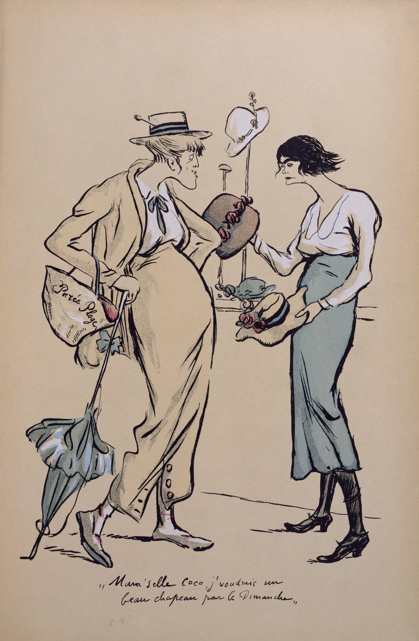 كوكو شانيل (1883-1971) كمصمم من فيلم Le Grand Mode a l&39;Envers ، 1919 بواسطة سيم