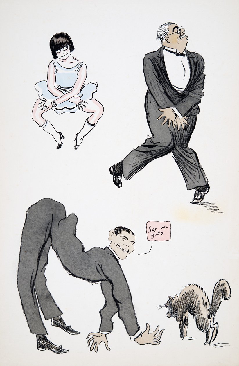 عرض مختلف حركات الساق الحديثة للموسيقى ، من White Bottoms ، حانة. 1927 (طباعة كتلة ملونة) بواسطة سيم