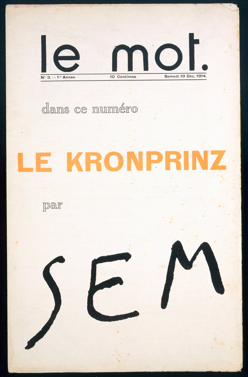 الغلاف الأمامي لـ &39;Le Mot&39; ، ديسمبر 1914 بواسطة سيم