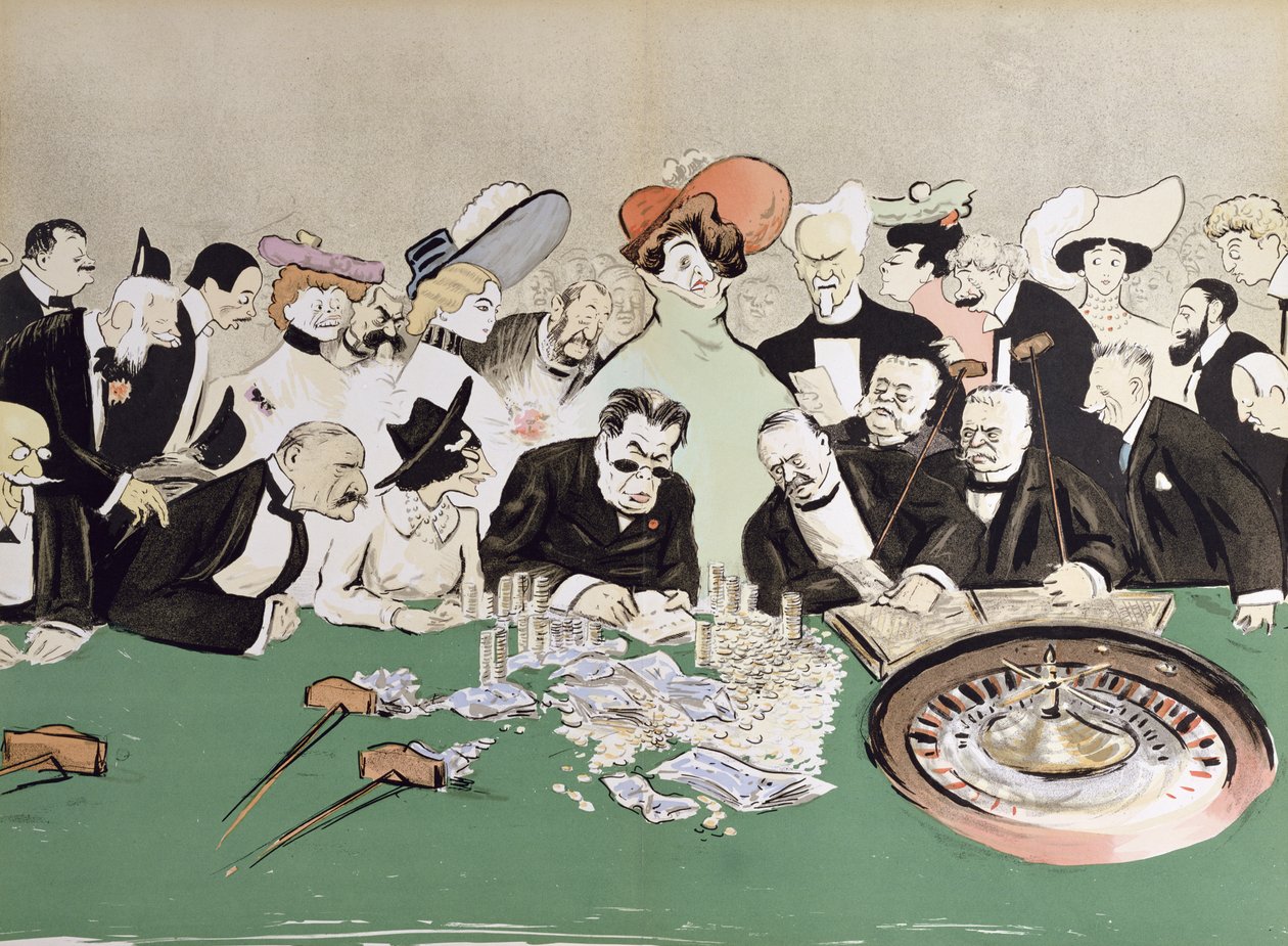 المقامرين في الكازينو في مونت كارلو. ج .1910 بواسطة سيم