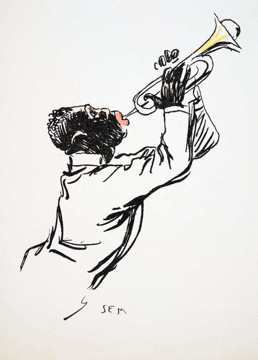 عازف الساكسفون ، من White Bottoms ، حانة. 1927 (طباعة كتلة ملونة) بواسطة سيم