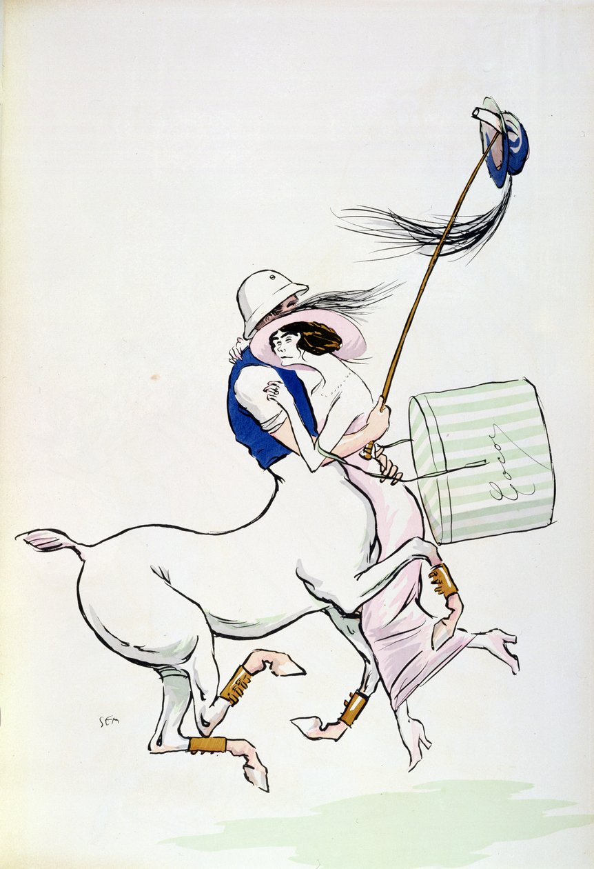 تانغوفيل سور مير ، كاريكاتير كوكو شانيل (1883-1971) يرقص مع كابيل آرثر بوي ، 1913 بواسطة سيم