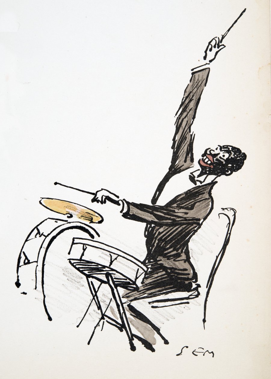 الطبال ، من وايت بوتومز ، حانة. 1927 (طباعة كتلة ملونة) بواسطة سيم