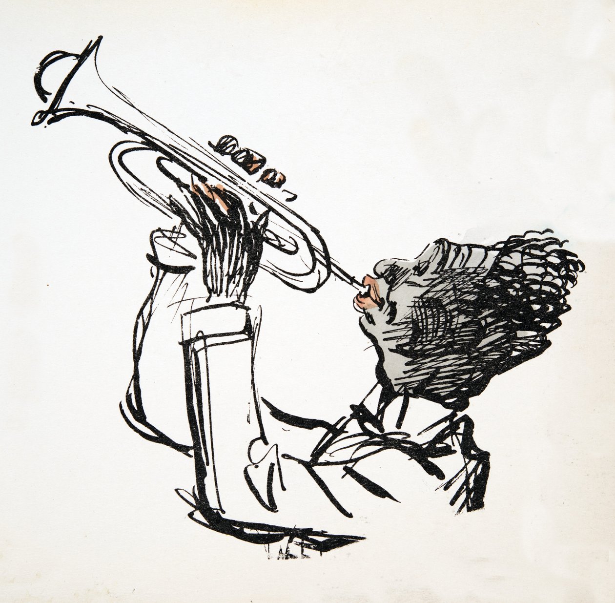 عازف البوق ، من وايت بوتومز ، حانة. 1927 (طباعة كتلة ملونة) بواسطة سيم