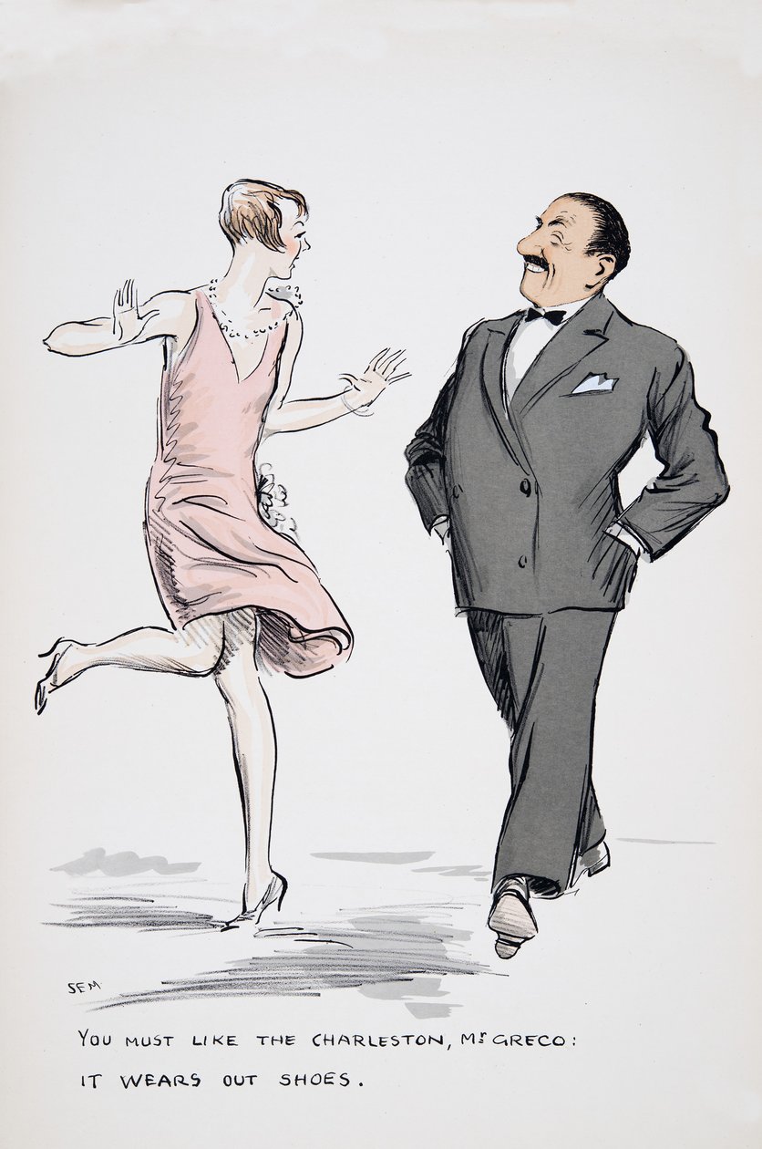 يجب أن تحب تشارليستون ، سيد غريكو ، إنه يلبس الأحذية. ، من White Bottoms ، حانة. 1927 (طباعة كتلة ملونة) بواسطة سيم