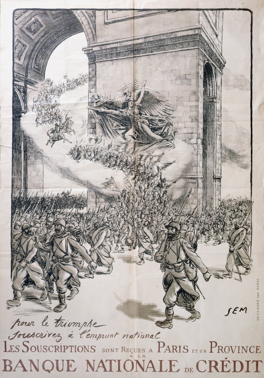 ملصق للقرض الوطني ، البنك الوطني للائتمان ، الحرب العالمية الأولى ، 1914-1918 بواسطة سيم 1863 1934 سيم 1863 1934