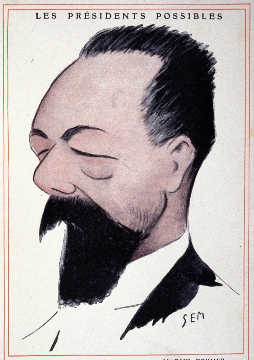 صورة بول دومر (١٨٥٧-١٩٣٢) ، رجل دولة فرنسي ، رسمها سيم (١٨٦٣ - ١٩٣٤). بواسطة سيم