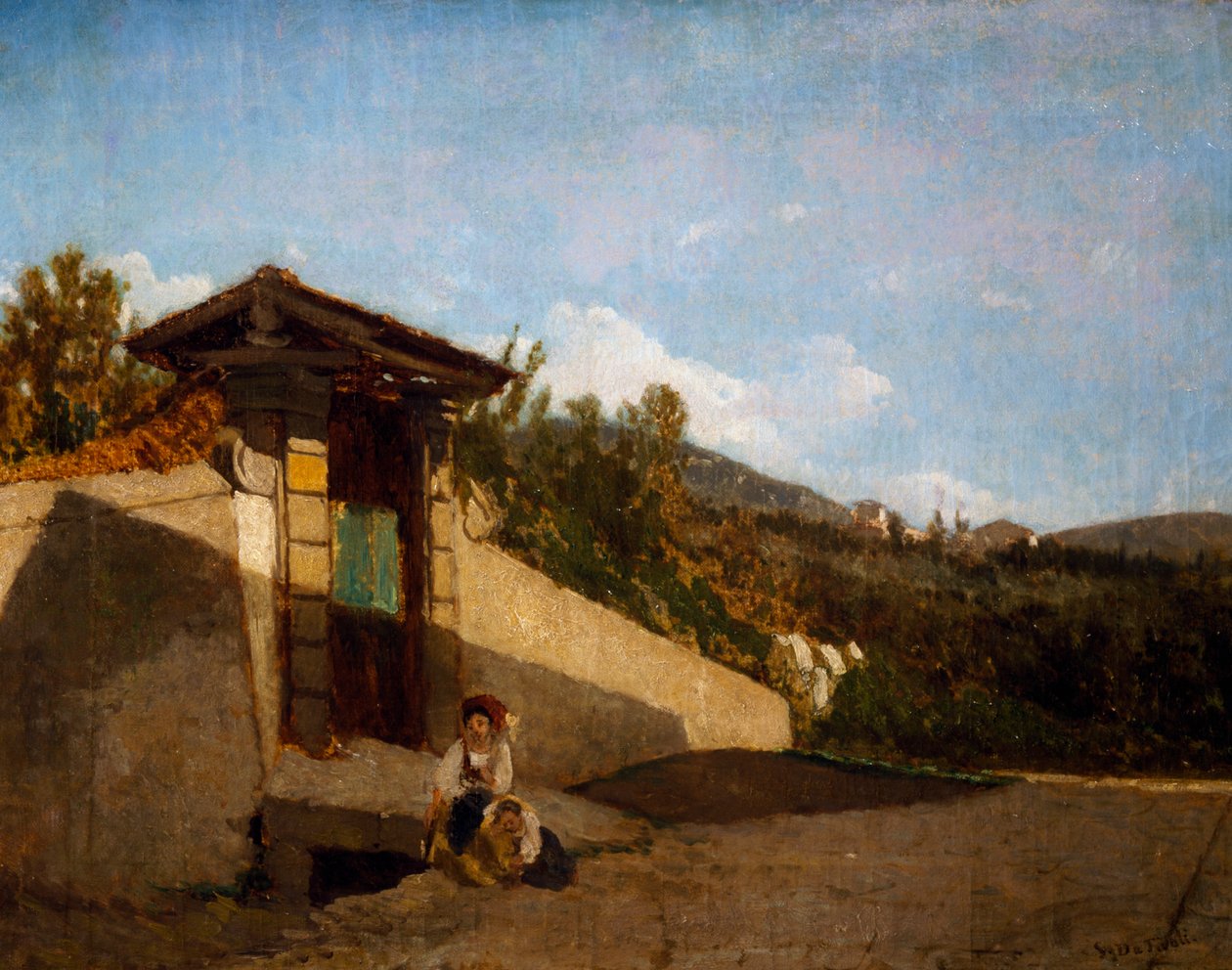 Portico of Villa Toscana, c.1861 (oil on canvas) بواسطة سيرافينو دي تيفولي