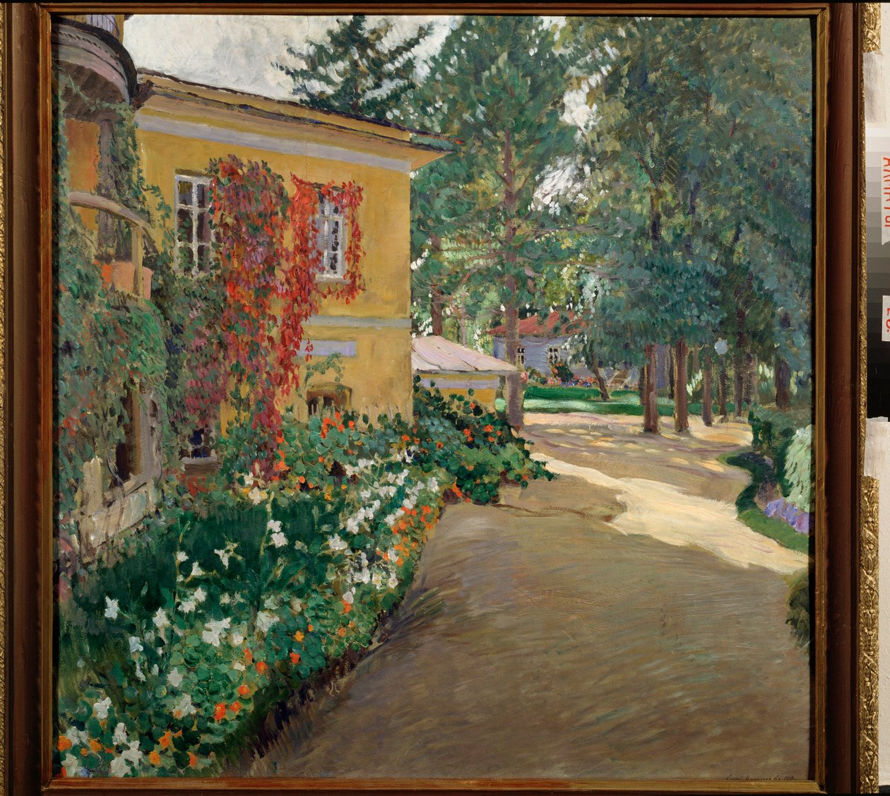 في عزبة ريفية - رسم لسيرجي أرسينيفيتش فينوغراد (1869-1938) ، زيت على قماش بواسطة سيرجي أرسينفيتش فينوجرادوف