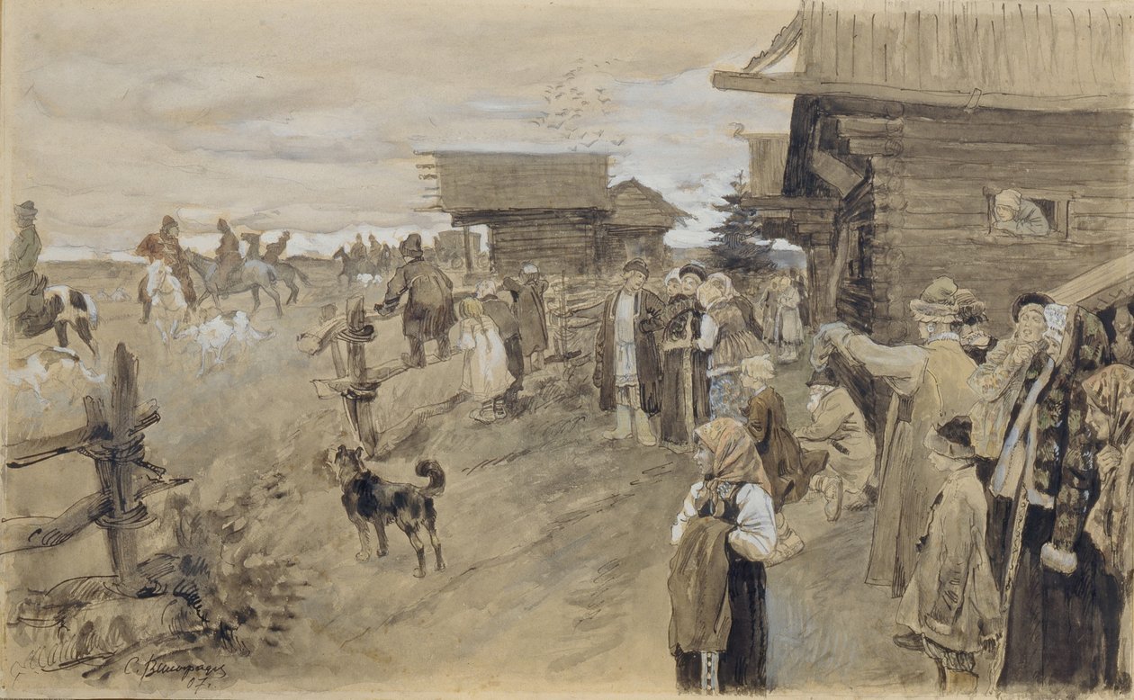 الصيد مع بورزوا ، 1907 بواسطة سيرجي أرسينفيتش فينوجرادوف