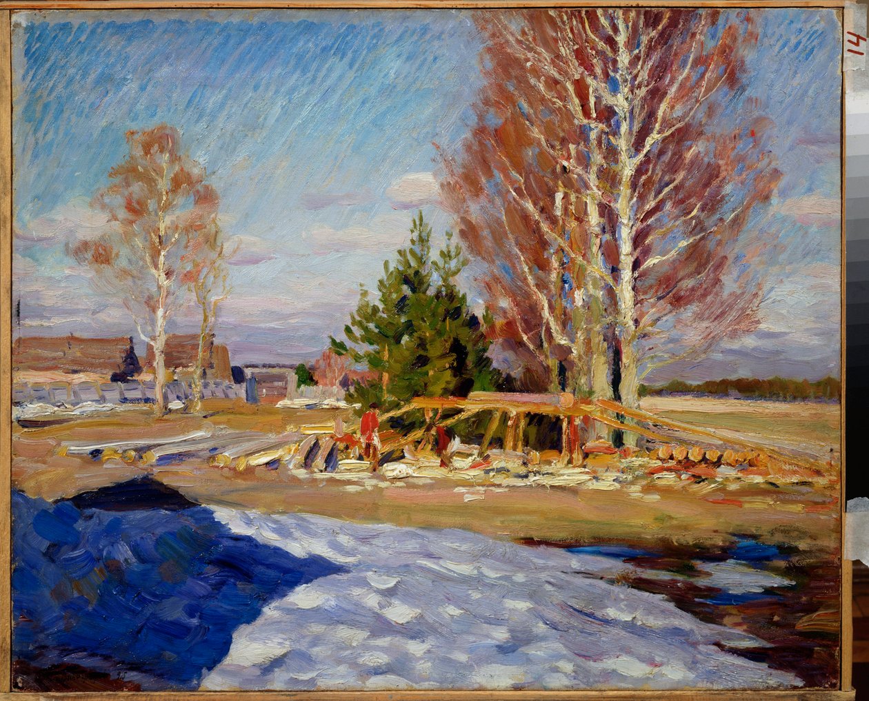 منظر طبيعي في الربيع - رسم لسيرجي أرسينيفيتش فينوغراد (1869-1938) ، زيت على قماش بواسطة سيرجي أرسينفيتش فينوجرادوف