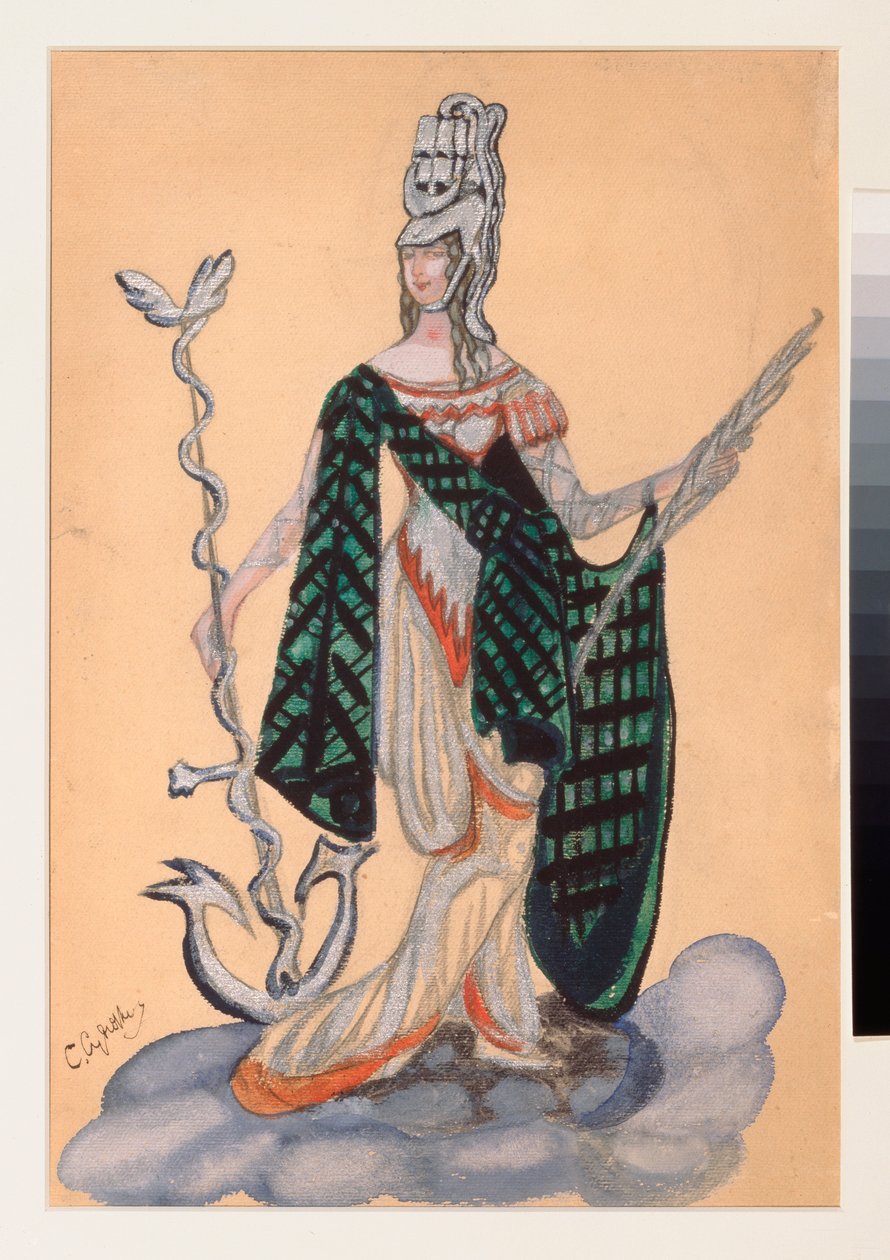 إعداد الأزياء من أجل قطعة المسرح "Le triomphe des Etats" "de A Bobrishchev Pouchkine (Bobrishchev-Pouchkine) (تصميم الأزياء للمسرحية المسرحية Triumph of the States بواسطة A Bobrishchev-Pushkin (Bobrishchev Pushkin) - Oeuvre de Sergei Yurievic بواسطة سيرجي يوريفيتش سوديكين