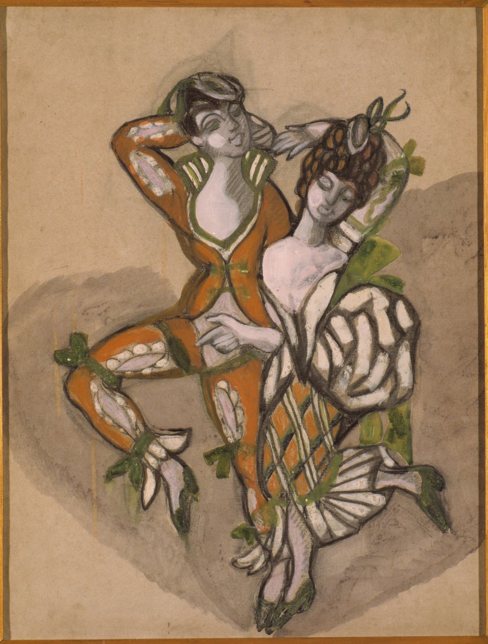 تصميم أزياء للمسرحية المسرحية زواج فيغارو بقلم بي دي بومارشيه ، 1915. بواسطة سيرجي يوريفيتش سوديكين