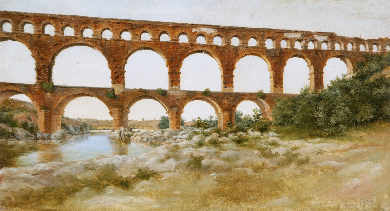 المناظر الطبيعية من Pont du Gard بواسطة Seweryn Mielżyński
