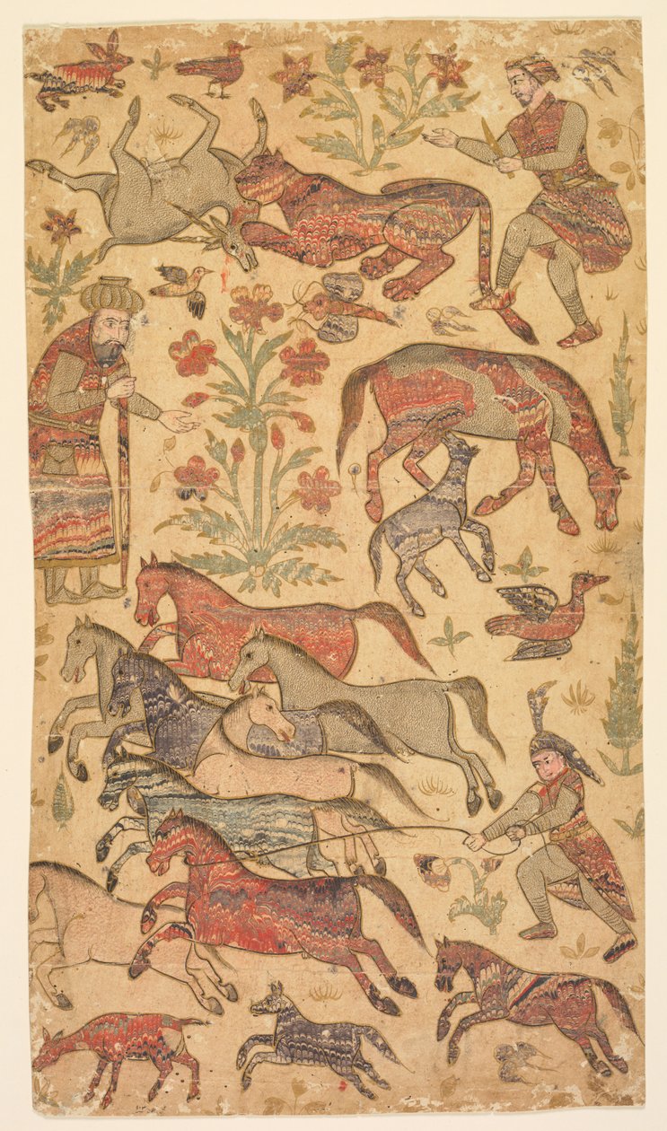 صورة رخامية لرستم وهو يمسك برخش ، ح. 1650. بواسطة شافي