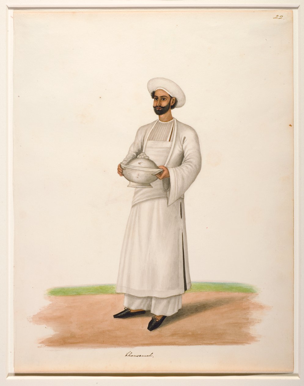 خانساما مع سلطانية ، c.1846 (مرحاض غير شفاف على الورق) بواسطة الشيخ محمد أمير من كرايا
