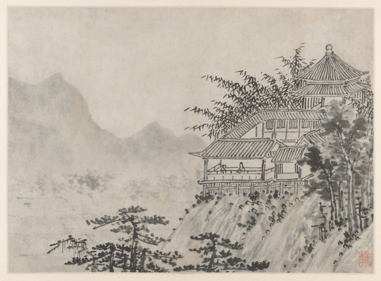 اثنا عشر مناظر لـ Tiger Hill ، Suzhou: The Thousand Acres of Clouds ، بعد 1490. بواسطة شين تشو