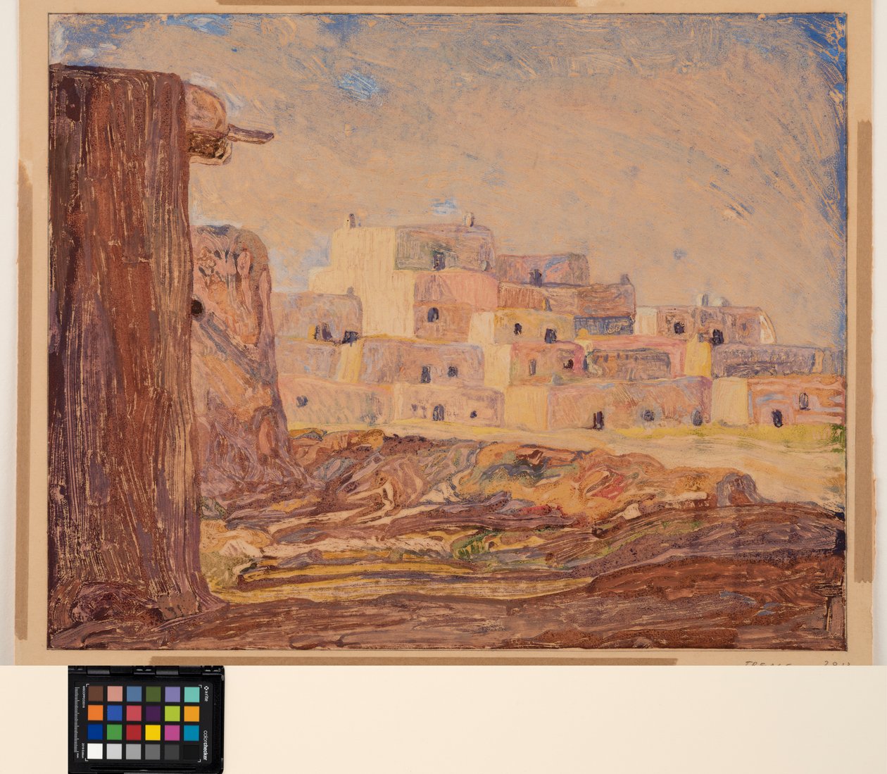 القرية الهندية ، حوالي عام 1928 (نمط أحادي على ورق) بواسطة شيرمان