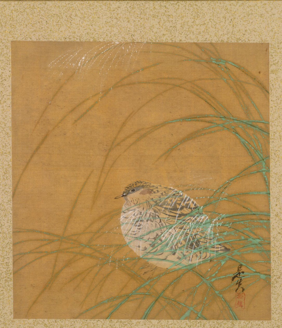 ورقة من ألبوم المظاهر الموسمية: Shoreline with Birds ، 1847. بواسطة شيباتا زيشين