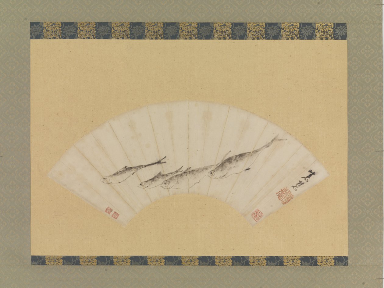 Four Fish، c.1670 (حبر على ورق) بواسطة شيهوي نيو