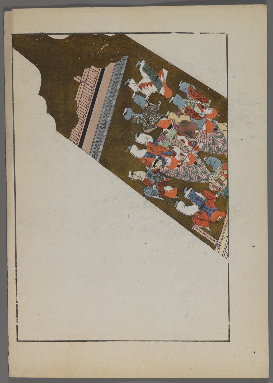 ألعاب يابانية ، من Unai no tomo (A Childs Friends) بقلم شيميزو سيفو ، 1891-1923. هانتسوكي مجداف مع المشهد المسرحي. بواسطة شيميزو سيفو