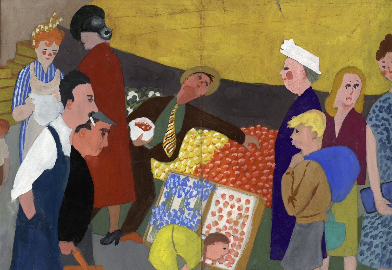 مشهد السوق ، عام 1950. بواسطة شيرلي ماركهام
