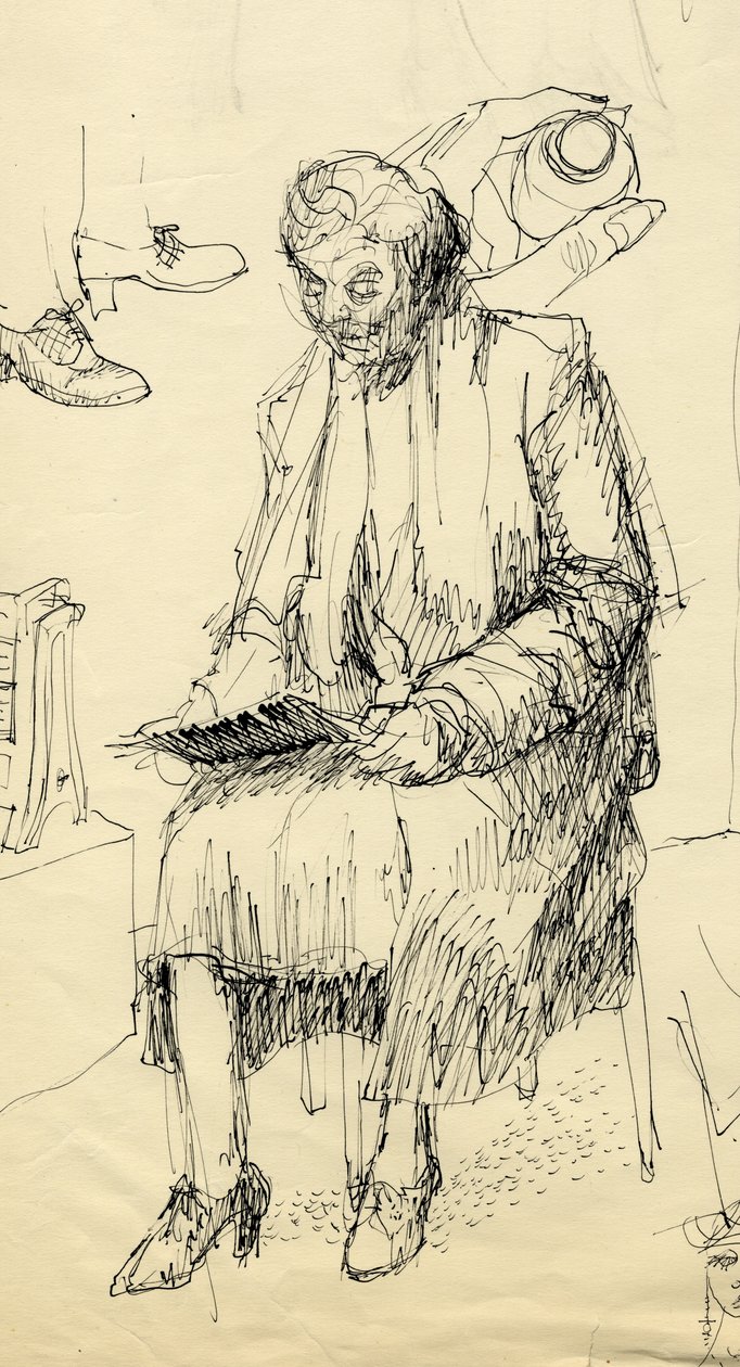 امرأة جالسة تقرأ ، 1953. بواسطة شيرلي ماركهام