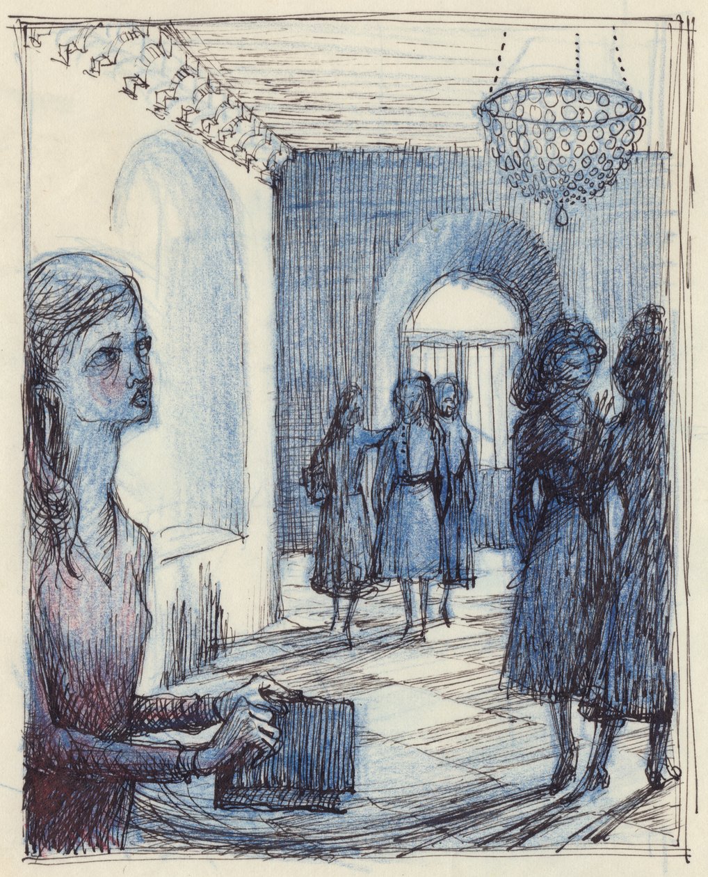 امرأة تحمل حقيبة نقود ، c1952. بواسطة شيرلي ماركهام