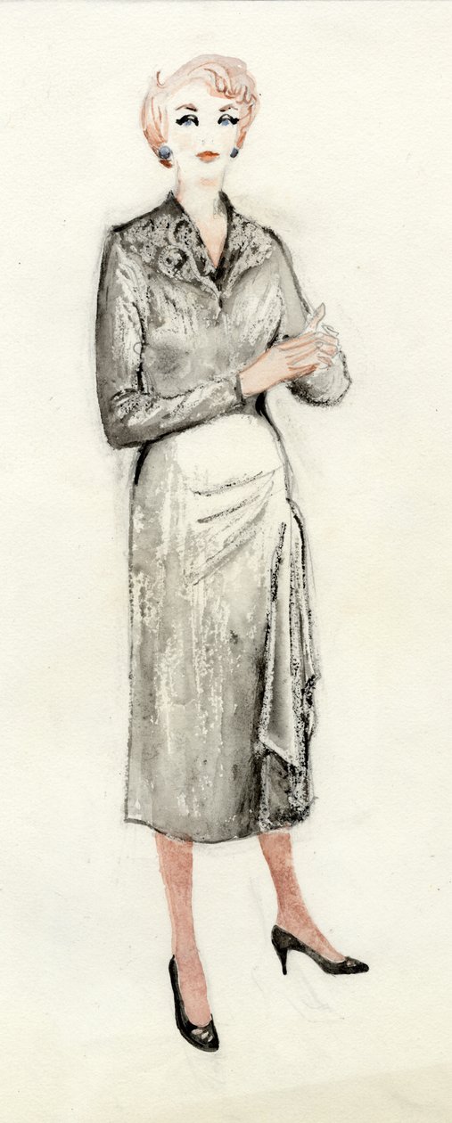 امرأة بالثوب الأسود ، c1950. بواسطة شيرلي ماركهام